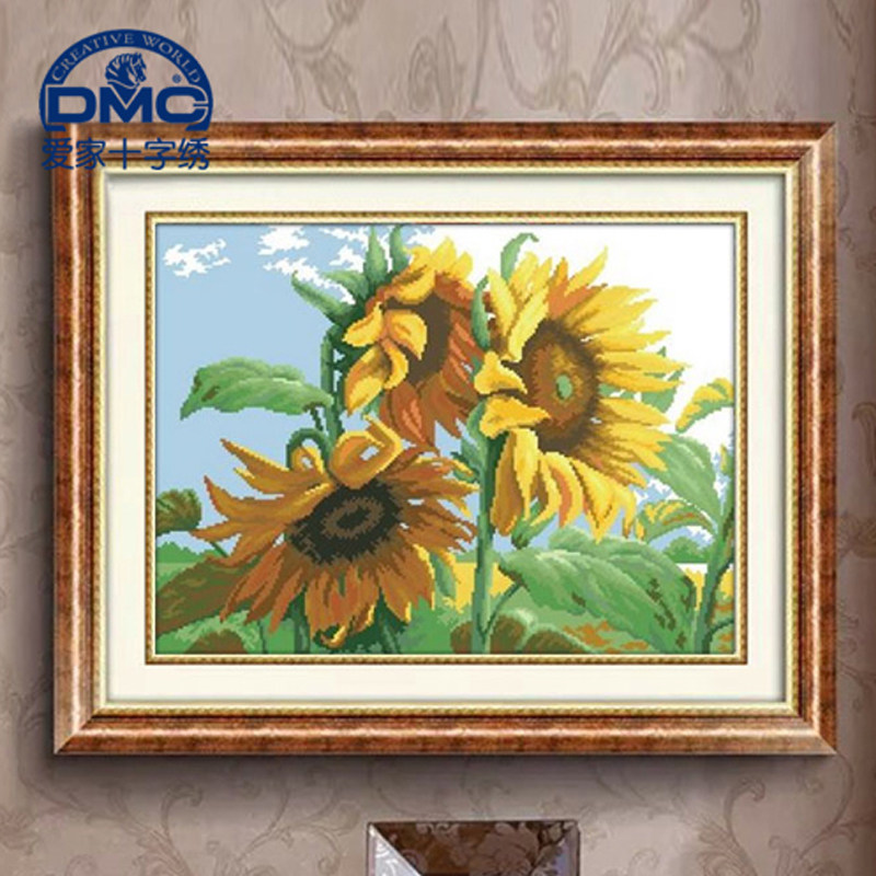 法国DMC十字绣专卖 套件 清爽精准印花 客厅 Charivna_向日葵