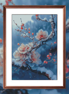dmc十字绣风景花卉玄关客厅