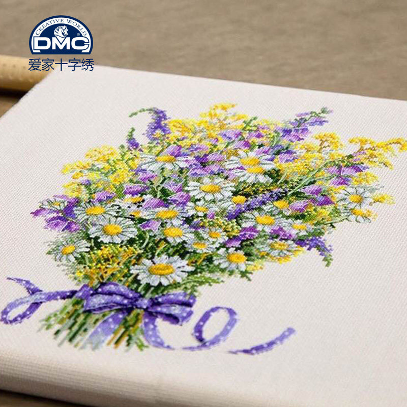 dmc十字绣套件 客厅卧室 花卉 精准印花 一束雏菊