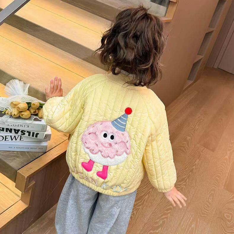 女童加绒棉服冬季儿童洋气新款棉衣外套加厚秋冬冬装宝宝保暖