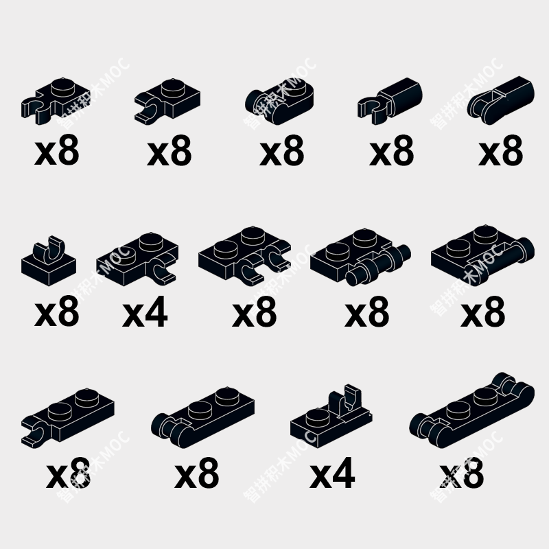 国产小颗粒积木特殊板组合