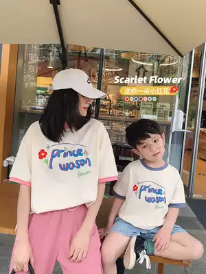 ivan home summer children's clothing new foreign school parent-child T-shirt summer loose thin women's short sleeves