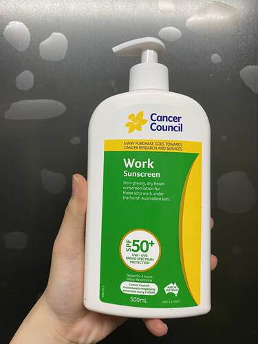 澳洲澳美皙cancercouncil防晒霜500ml户外防晒乳清爽防水防紫外线
