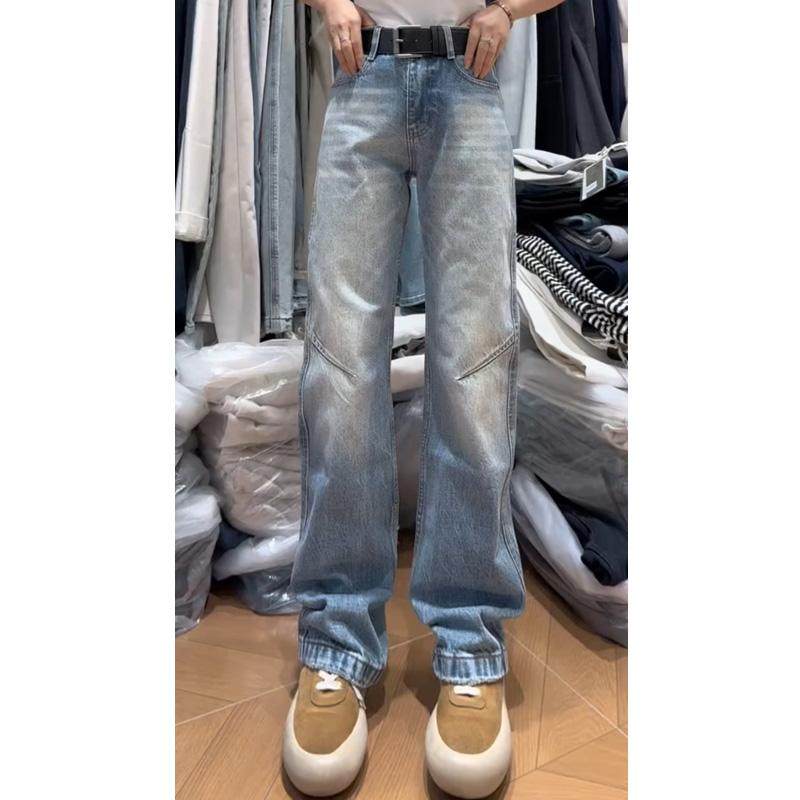 蓝色牛仔裤女2025年新款秋季爆款裤子加绒加厚显瘦时尚窄版直筒裤,女装/女士精品,牛仔裤,淘宝优惠券,粉丝福利购,淘宝优惠卷
