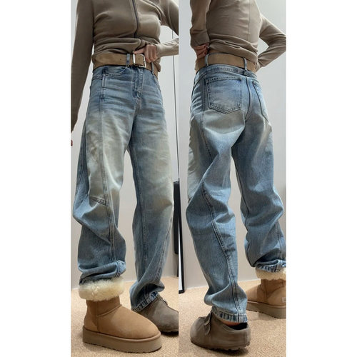 2025冬季加绒加厚长裤显瘦直筒裤