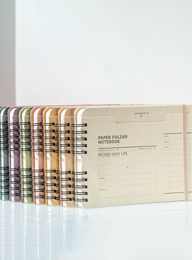 iplaybox复古绑带B6线圈本文件袋封面学习计划记事本自律日记本子