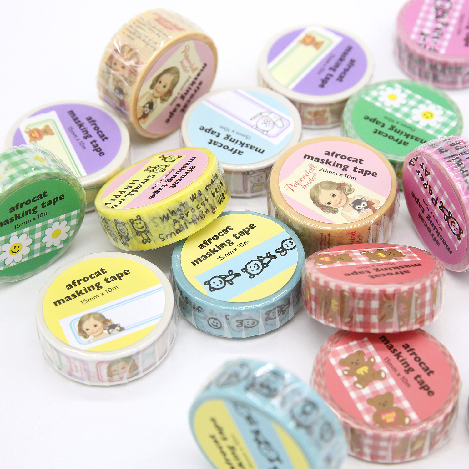 afrocat美纹纸胶带可爱卡通