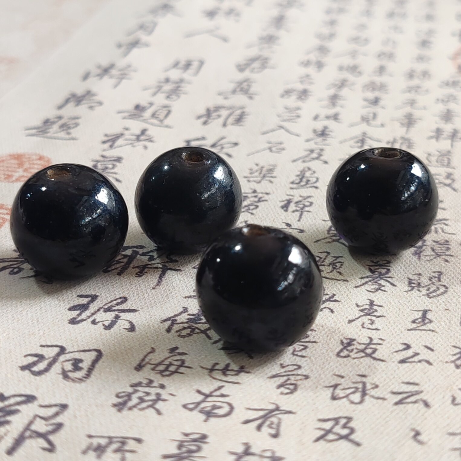 古法手工17-18㎜暗紫色老琉璃散珠配珠佛珠配珠饰品配饰文玩配珠图片