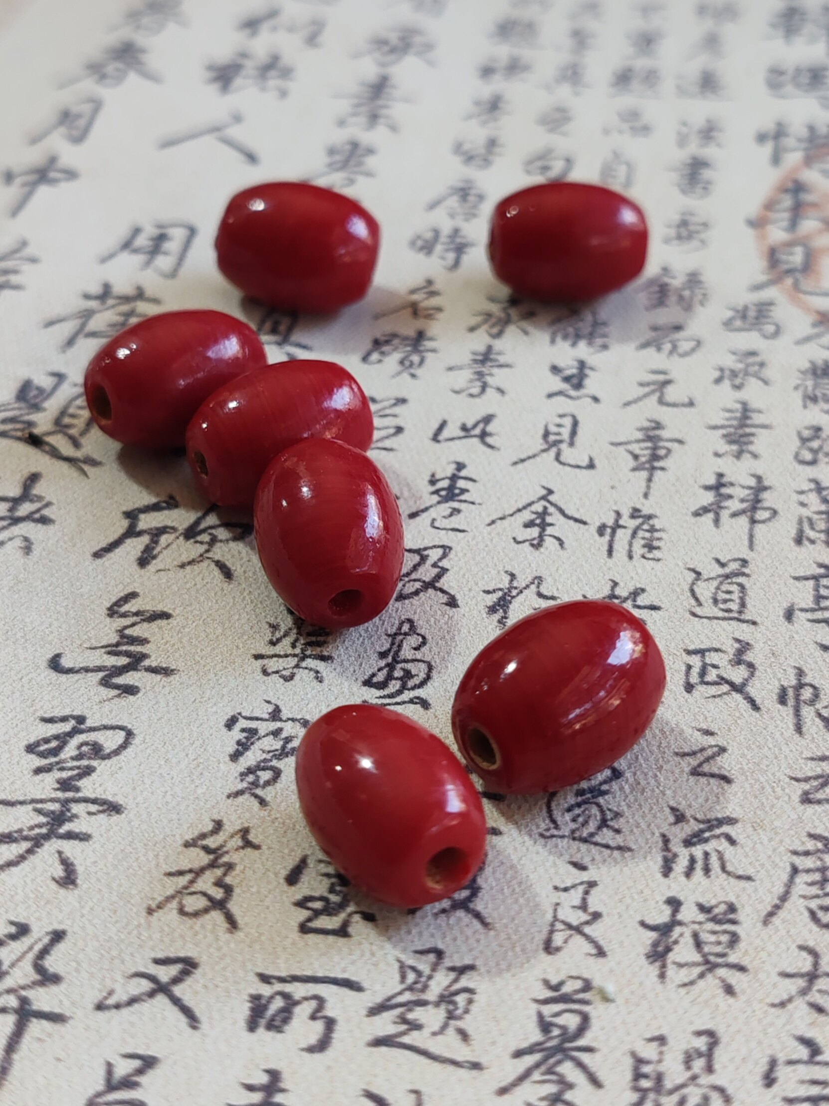 博山古法纯手工12/15㎜老琉璃枣珠莲子珠散珠佛珠配珠饰品配配珠