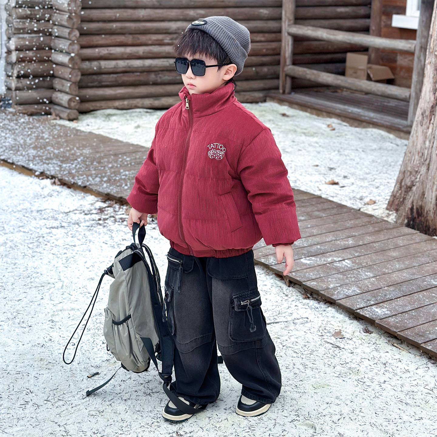 男童90白鸭绒羽绒服2025新款冬装