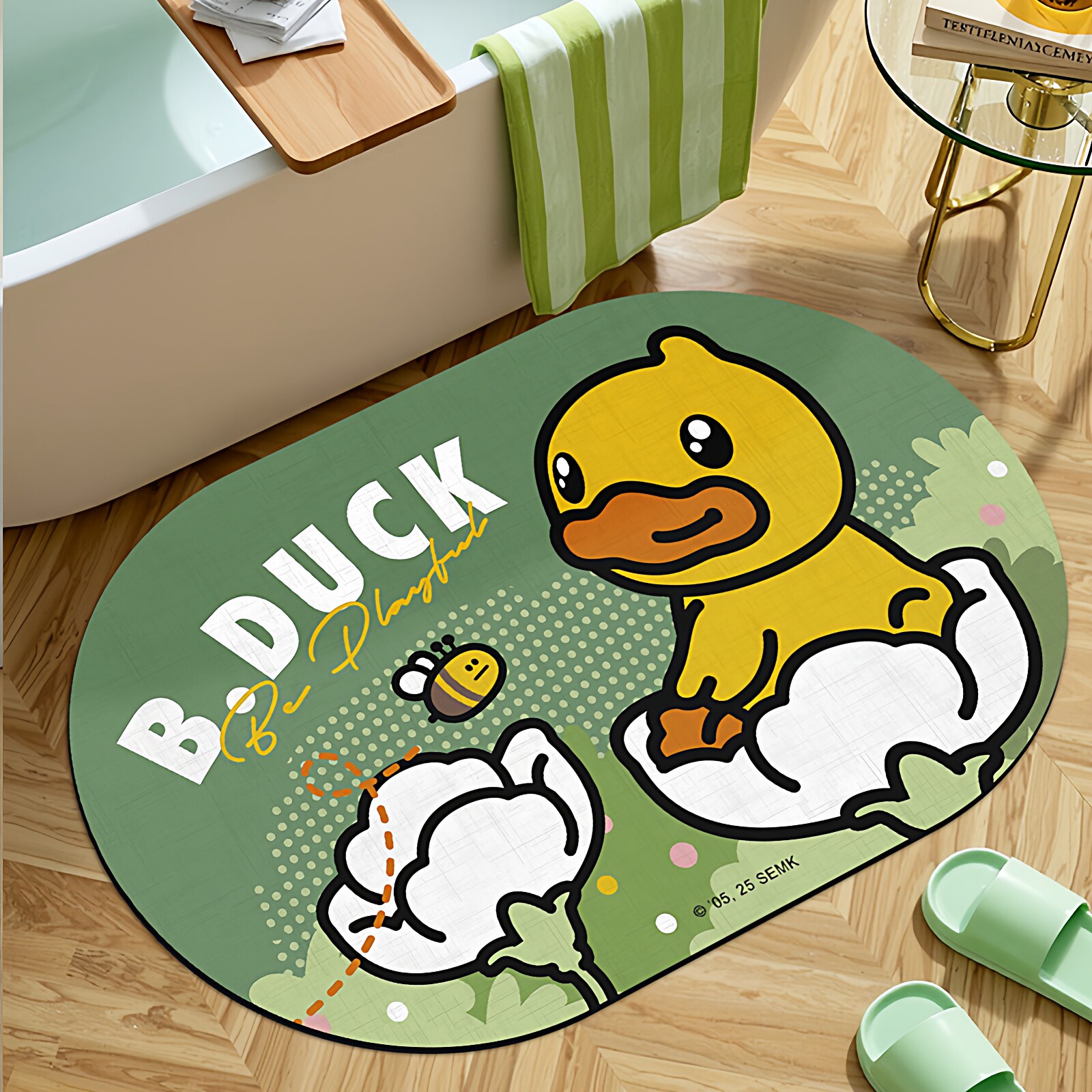 B.Duck小黄鸭卡通家居浴室吸水地垫卫生间耐脏防滑垫速干地毯脚垫