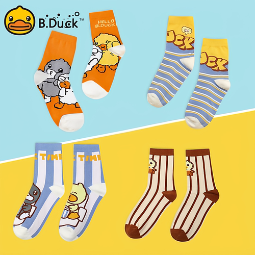 B.Duck小黄鸭儿童袜子春秋薄款