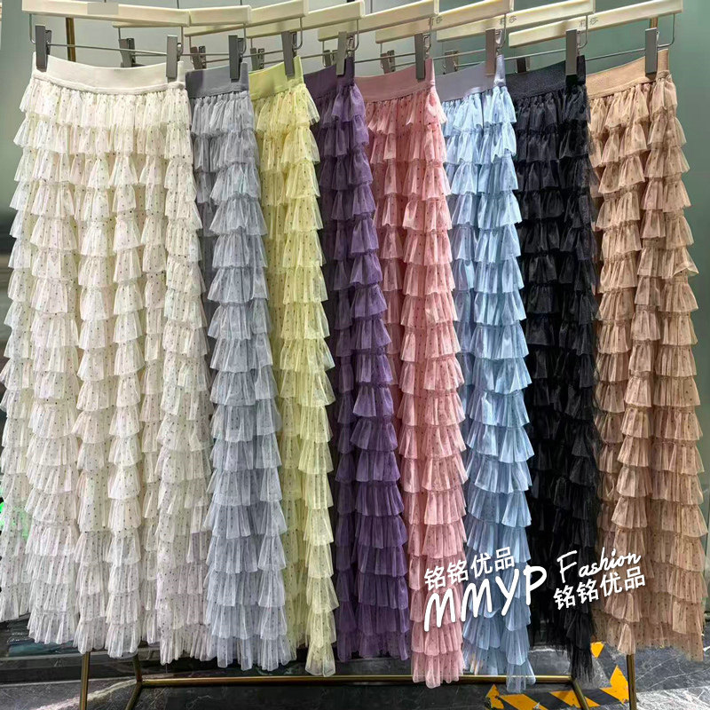 好看层层蓬蓬波点网纱蛋糕半身裙女2026春季新款超仙纱裙长裙子,女装/女士精品,半身裙,淘宝优惠券,粉丝福利购,淘宝优惠卷