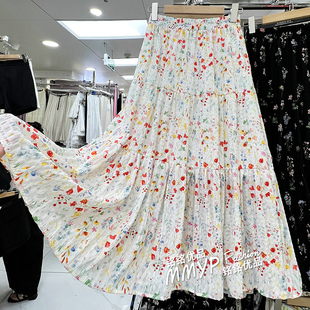 夏天小清新碎花蛋糕半身裙女夏季 垂感裙子长裙半裙花裙 2026新款
