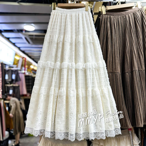 巨好看！法式蕾丝花边蛋糕半身裙