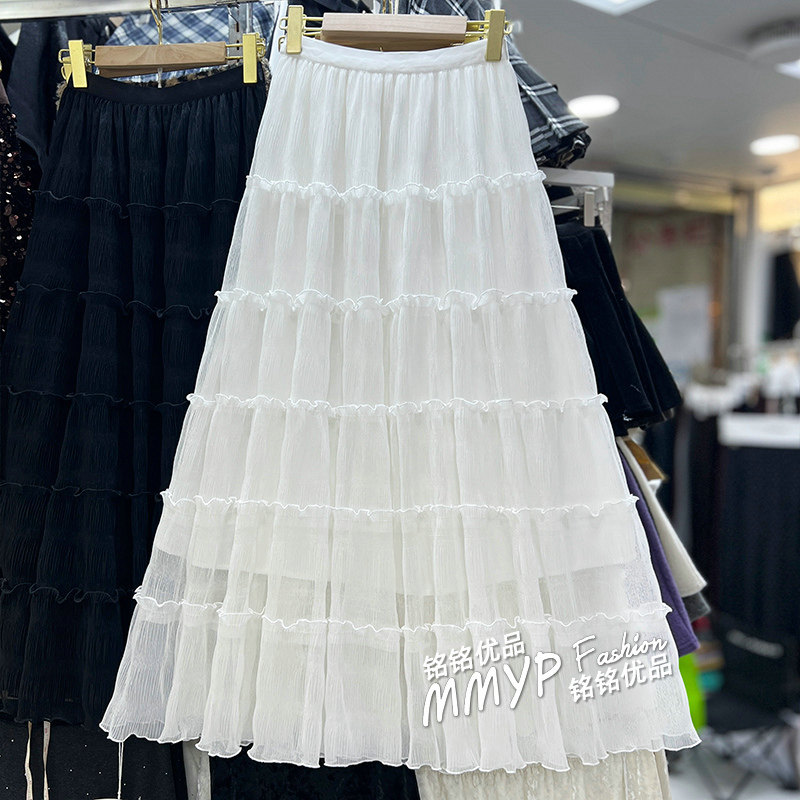 巨好看白色半身裙女早春2026新款层层蛋糕裙休闲垂感a字大摆长裙,女装/女士精品,半身裙,淘宝优惠券,粉丝福利购,淘宝优惠卷