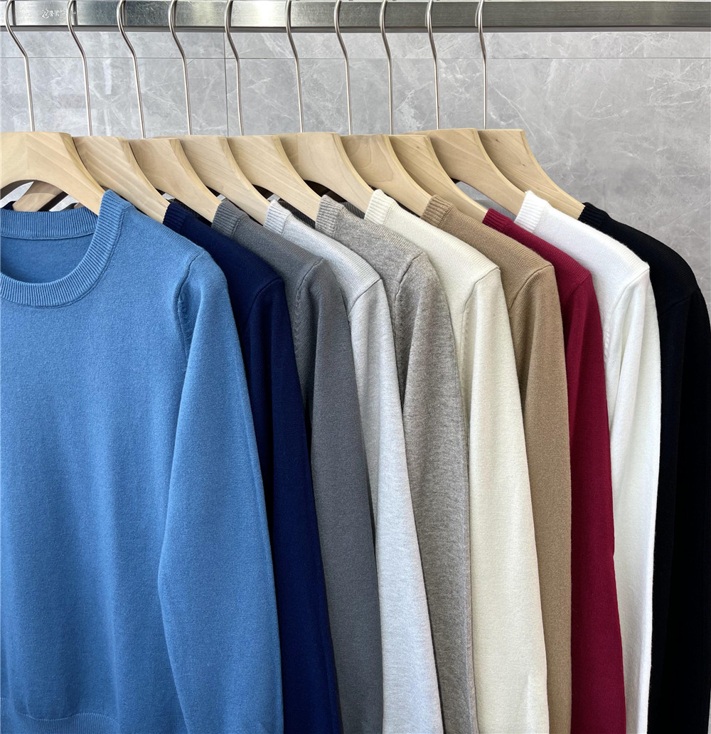 AUTUMN AND WINTER SOLID COLOR ROUND NECK SWEATER MENS KOREAN STYLE SLIM PULLOVER JAPANESE STYLE SOLID COLOR CASUAL ALL-MATCH KNITTED BOTTOMING SHIRT TIDE