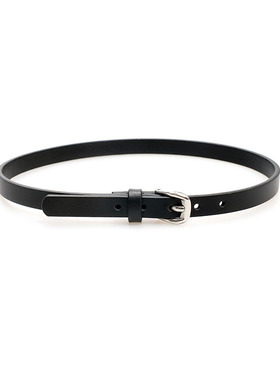 黑色简约钛钢针扣皮质choker锁骨链女项圈定制短款颈带穿珠皮绳带