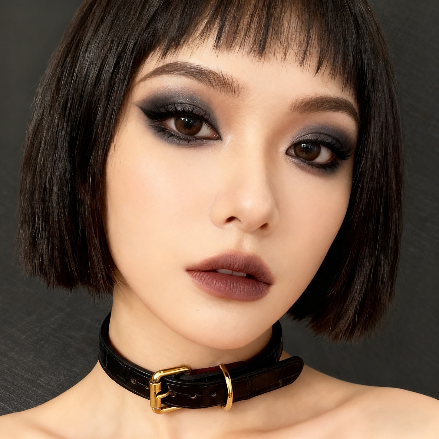 暗黑鳄鱼皮Choker项圈金属扣轻奢颈链小众甜酷风锁骨链可调节颈饰