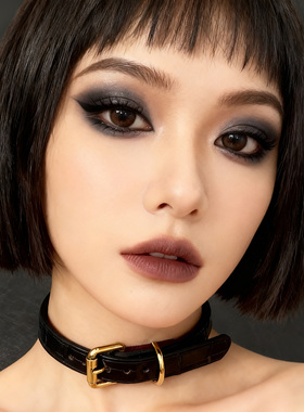 暗黑鳄鱼皮Choker项圈金属扣轻奢颈链小众甜酷风锁骨链可调节颈饰