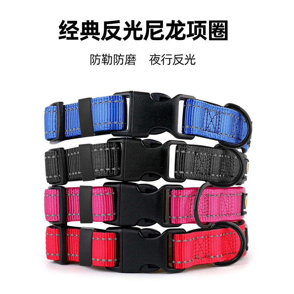 犬狗狗项圈狗脖潜水布内衬狗链纯色尼龙宠物领带批发牵引绳加厚