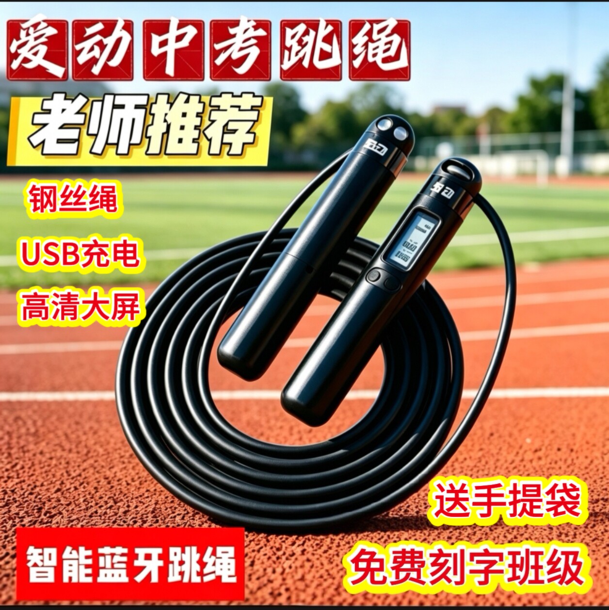 爱动跳绳电子蓝牙计数计时中考专用学生体育考试