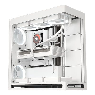 HAVN HS420曲面玻璃磁吸面板420水冷E-ATX现代美学设计海景房机箱