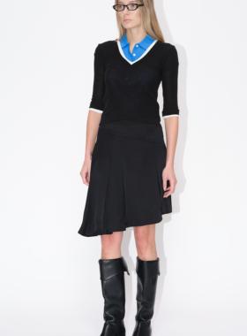 Undulate.Co 进口醋酸 斜分割线 不规则 半裙五分裙