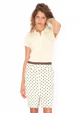 Undulate定制纱线 短款紧身Polo 复古短袖Tee