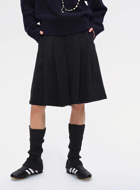 Undulate.Co 春夏百搭 进口羊毛廓形大开褶 亲肤阔腿短裤 裤裙