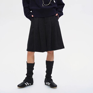 Undulate.Co 春夏百搭 进口羊毛廓形大开褶 亲肤阔腿短裤 裤裙