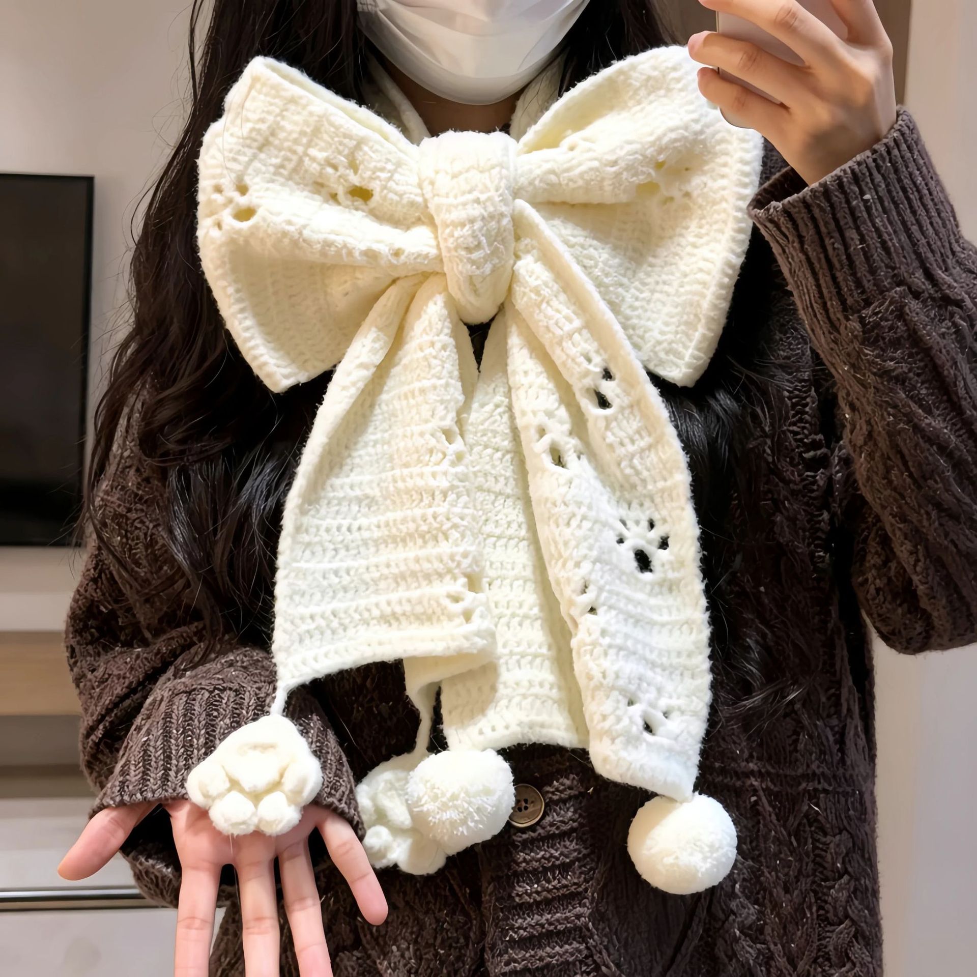 猫爪踏雪围巾DIY材料包高颜值