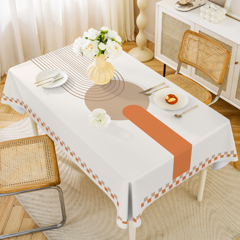 PVC餐桌桌布防油防烫免洗