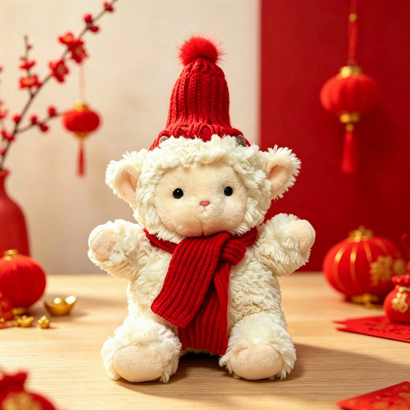 新年小羊毛绒吉祥物公仔