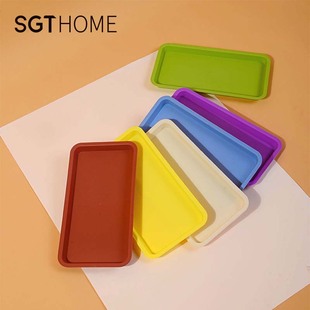 长方形托盘底盘 花盆接水盘花卉塑料花盆彩色简约 树脂花盆地盘