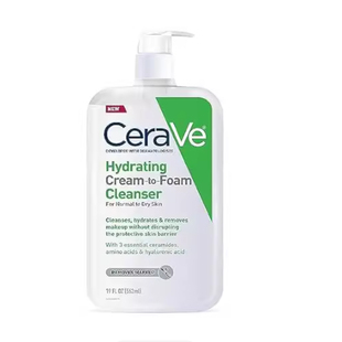CeraVe Hydrating Cream-to-Foam Cleanser | Hydrating Makeu