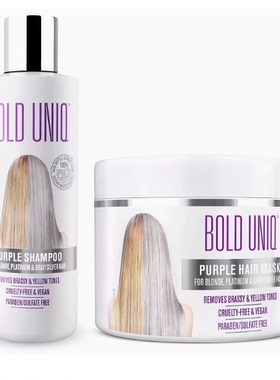 Bold Uniq Purple Shampoo & Mask Bundle. Eliminates Brassy Ye