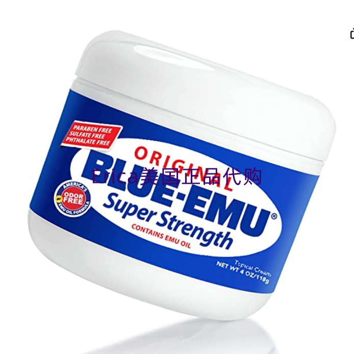 在途Blue-Emu Super Strength Emu Oil, 4 Oz舒缓肌肉和关节疼痛