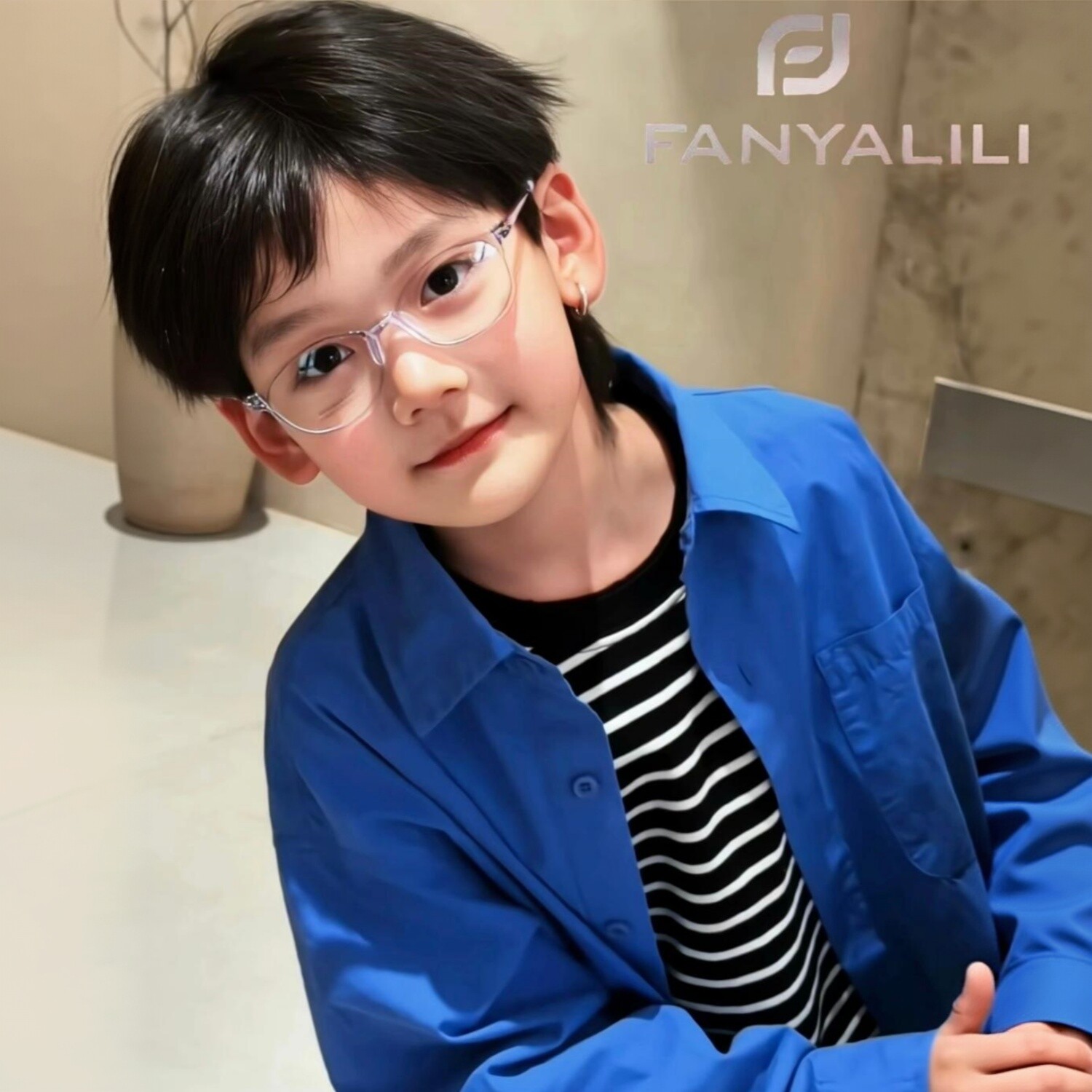 儿童近视眼镜框防滑9-11岁离焦镜片专用超轻男童女孩梵雅丽12008