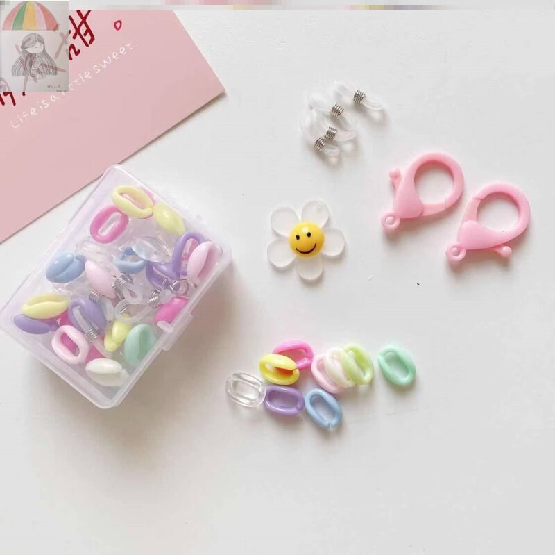 KOREAN CANDY COLOR VERSATILE DECORATIVE LANYARD NECKLACE GLASSES CHAIN FACE MASK HALTERNECK MASK CHAIN ROPE DIY MATERIAL PACKAGE