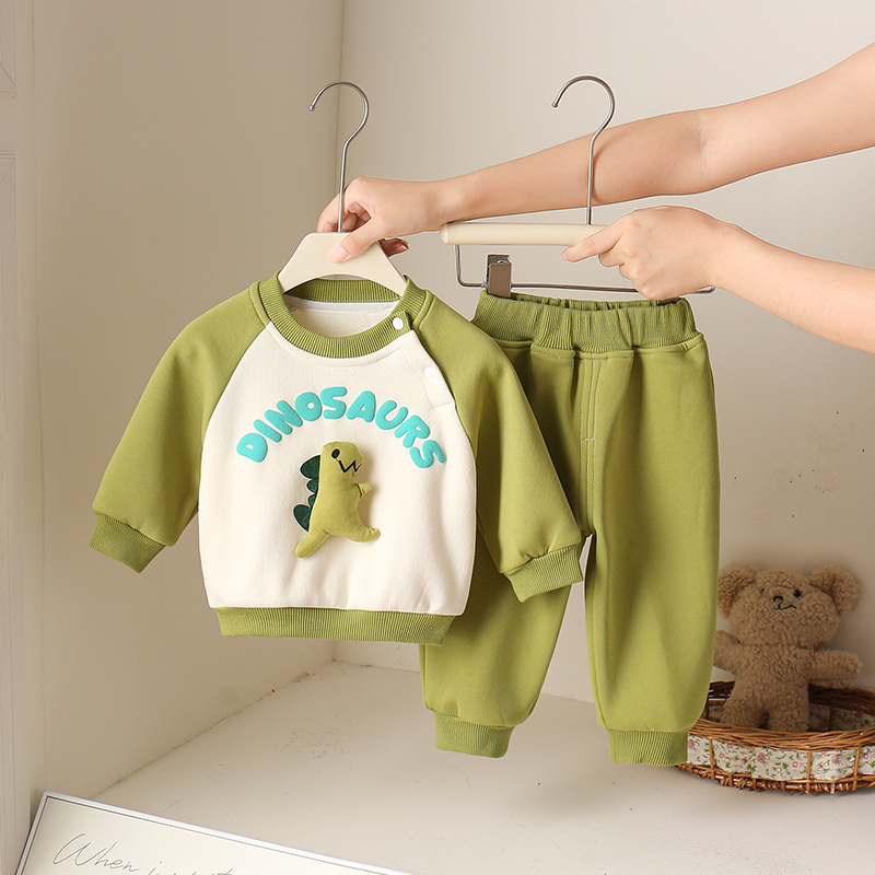 男童冬季卫衣套装卡通运动两件套