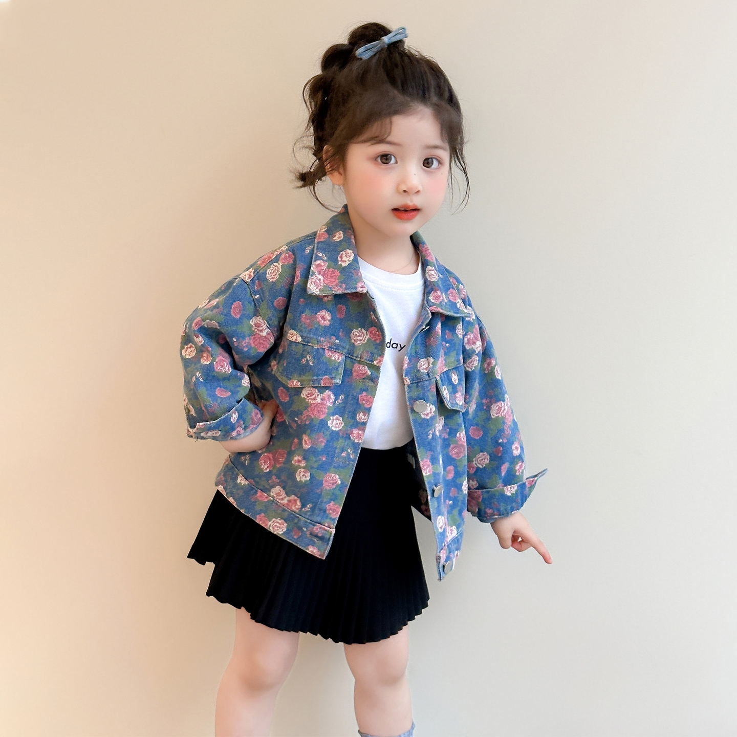 女童牛仔外套春秋款2025新款