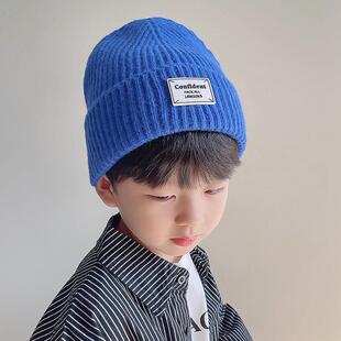 儿童帽子秋冬季痞帅男童毛线帽帅气潮男孩针织帽中学生套头帽2024