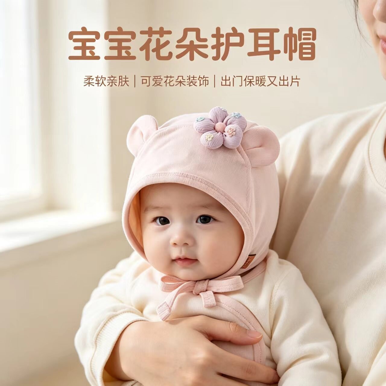 婴儿帽子春秋季护耳囟门胎帽