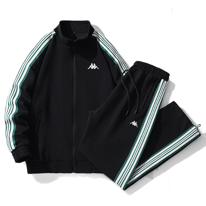 2026 Spring and Autumn New Kappa Sports Suit Men's Winter Fleece Thickened Two-Piece Set Casual Fashion Trend Youth