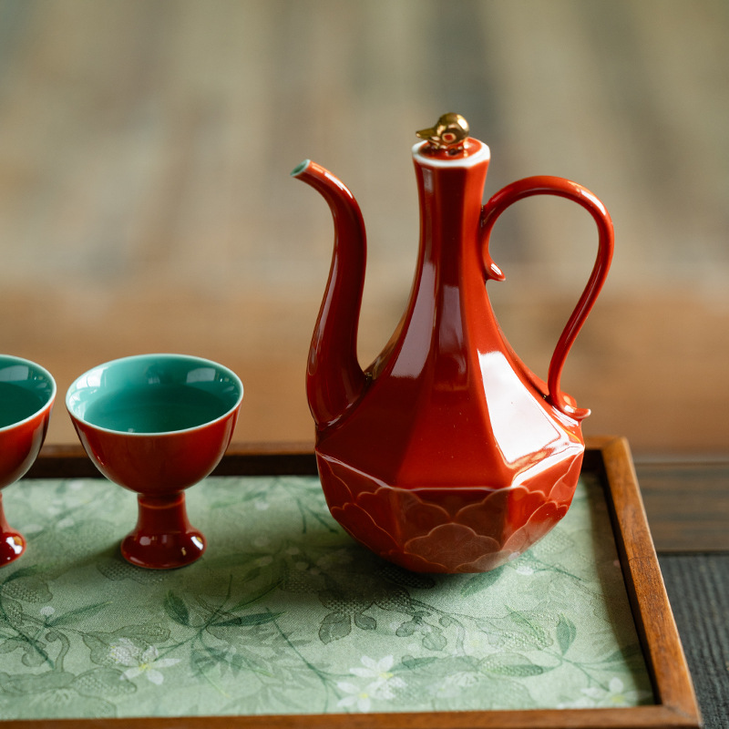 艺盏中式故宫红酒壶酒杯家用陶瓷分酒器仿宋温酒壶烫酒温黄酒壶