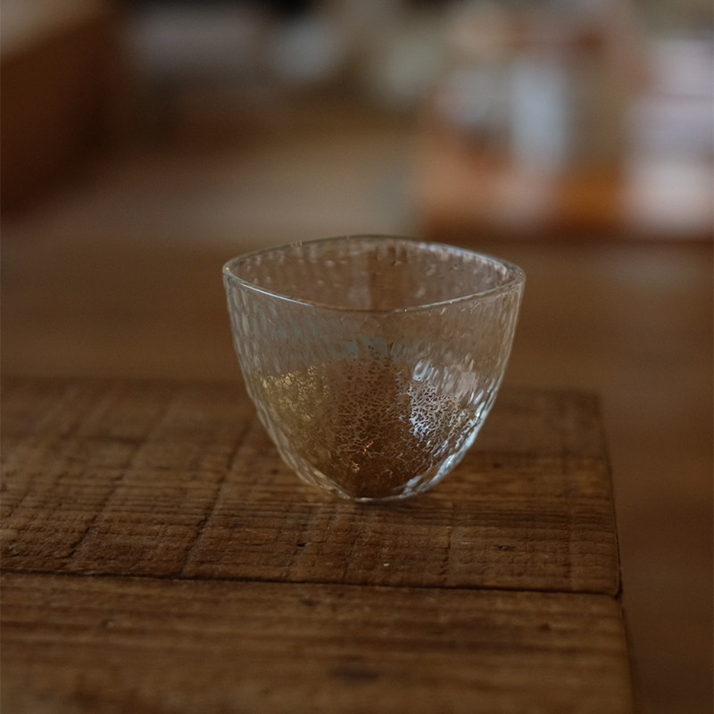 不器茶具耐热玻璃锤纹金箔品杯主人杯
