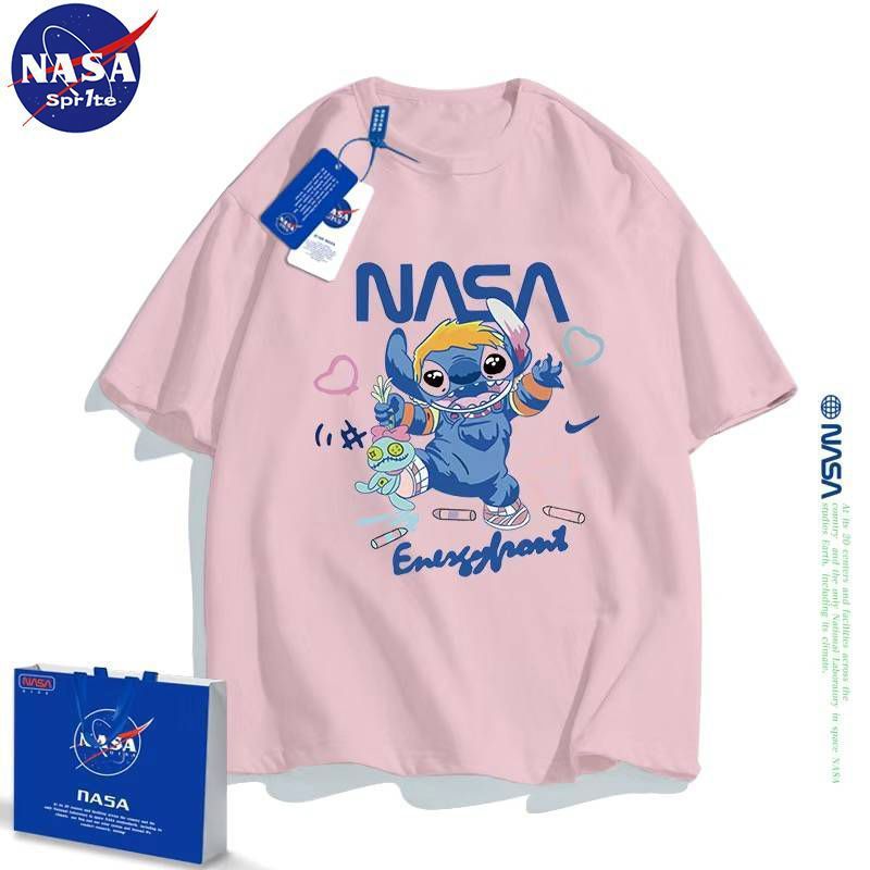 NASA联名卡通史迪仔T恤男女夏季上衣百搭短袖潮牌情侣装夏装可爱