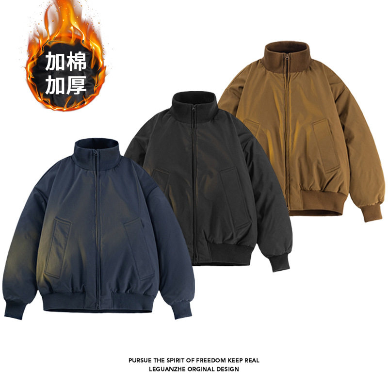 美式复古飞行员夹克棉服男cleanfit高级感痞帅短款棉衣加厚外套潮