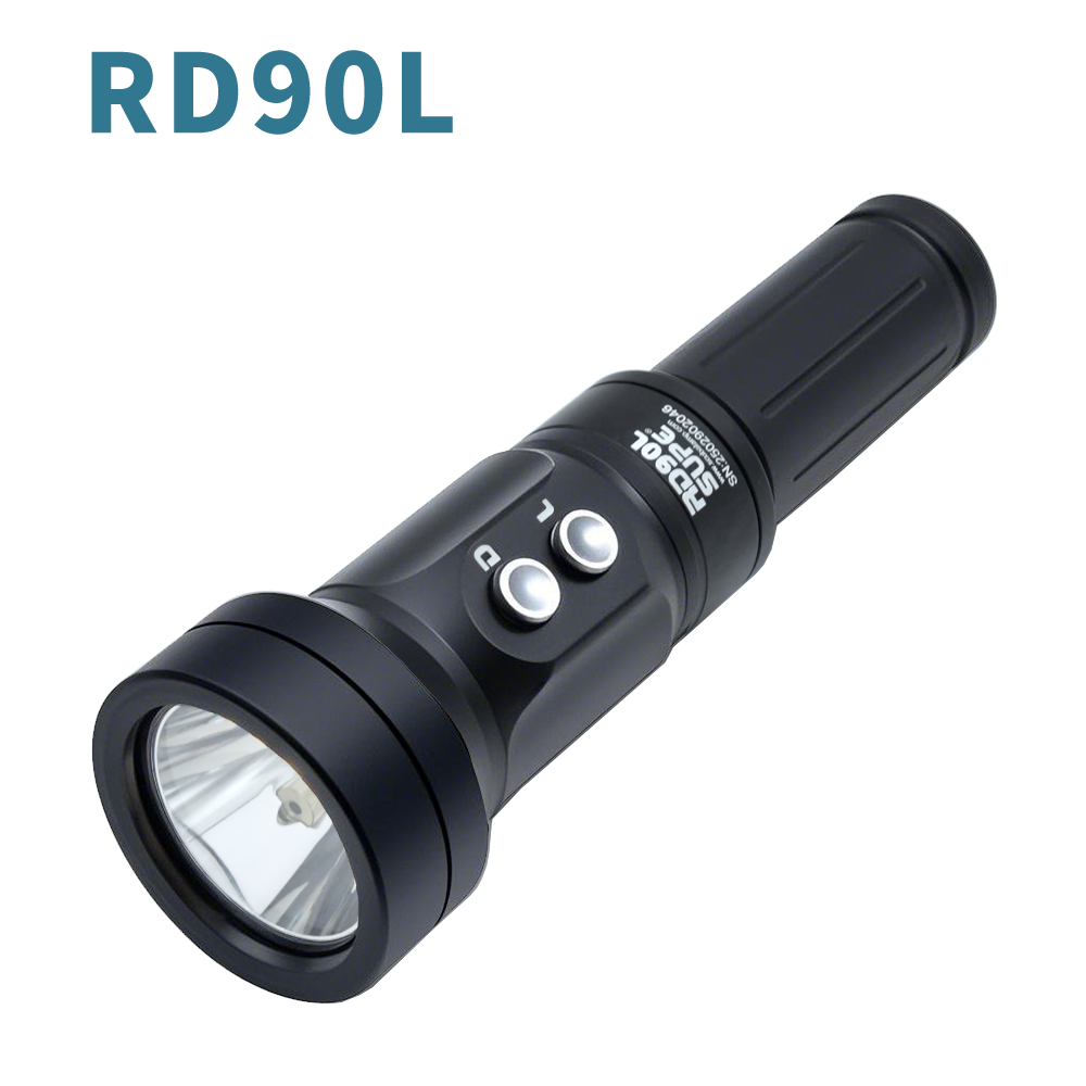 SUPE 新款21700聚光远射潜水手电筒RD90L绿激光潜水灯2000流明